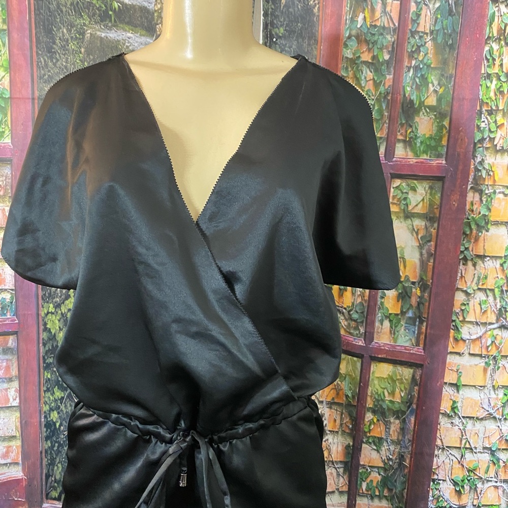 Rachel Roy black satin sheen jumpsuit size M - Picture 5 of 16